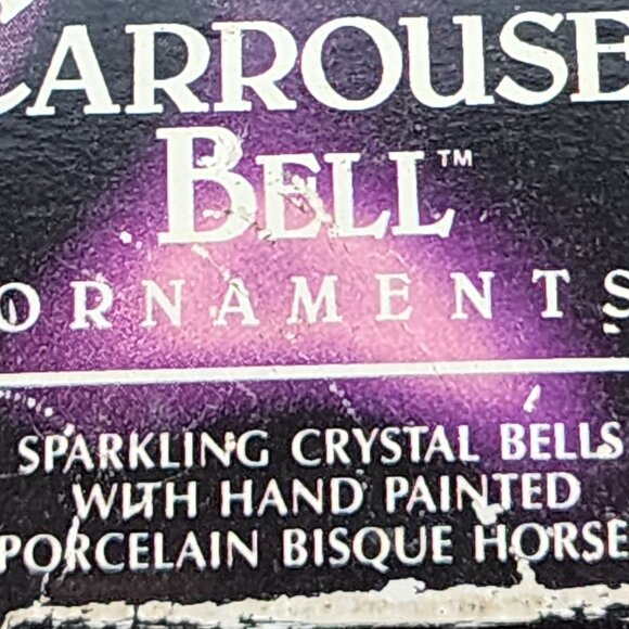 Carrousel Bell Ornaments Sparkling Crystal Bell w/Hand Painted Porcelain Horse - Picture 10 of 16